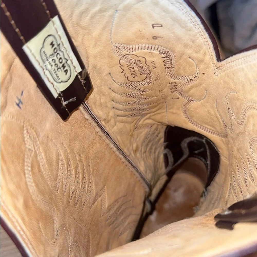 Nocona Jackpot‎ Vintage Style Brown Leather Cowboy Western Boots Size 9